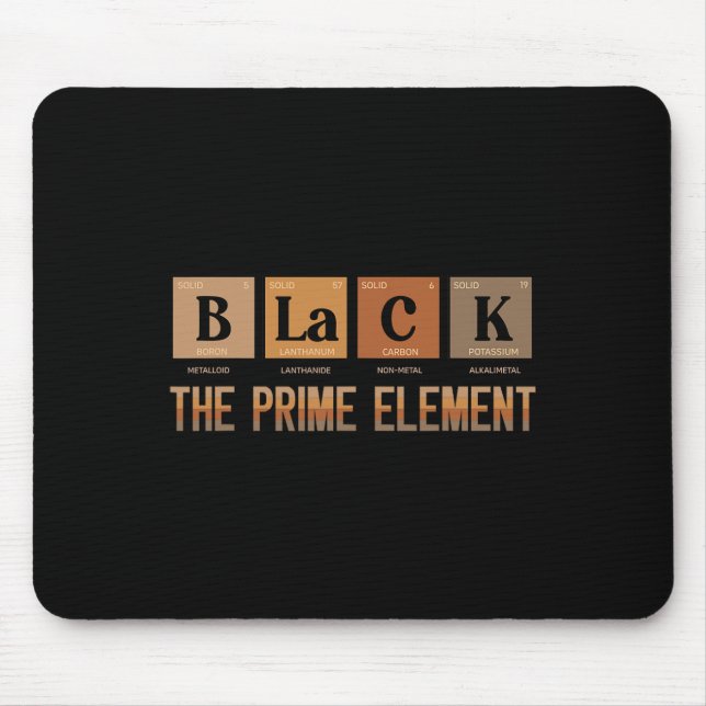 Mousepad Preto O Elemento Primário do Histórico Preto Perío (Frente)