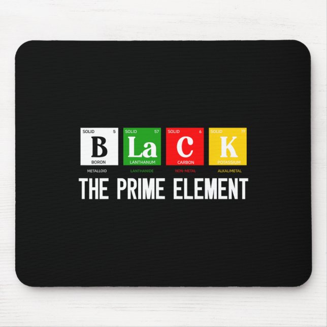 Mousepad Preto O Elemento Primário do Histórico Preto Perío (Frente)