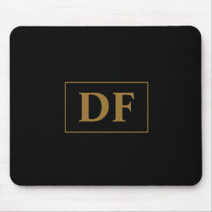 Mousepad Preto Personalizado com Iniciais Dourados