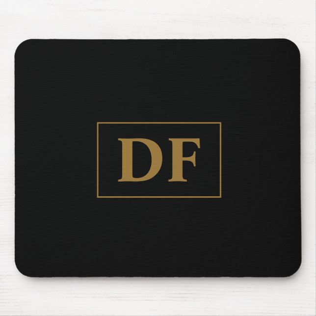 Mousepad Preto Personalizado com Iniciais Dourados (Frente)