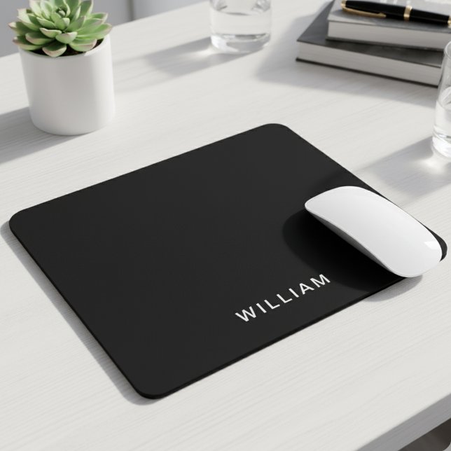 Mousepad Preto personalizado e monograma | Personalizado El (Criador carregado)