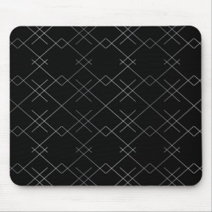Mousepad Preto-prata, teste padrão moderno legal, elegante