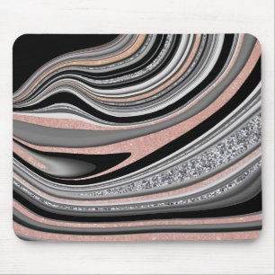 Mousepad preto rosa dourado de gode agate