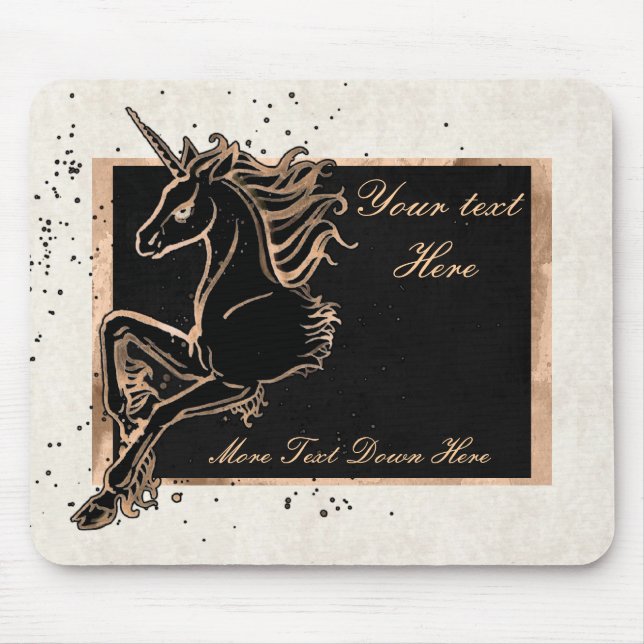Mousepad Preto Unicorn (Frente)