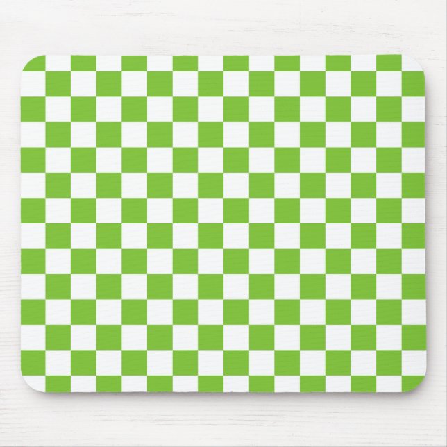 Mousepad Preto verde & branco Checkered (Frente)
