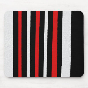 Mousepad Preto Vermelho Branco Faixa Legal Padrões Simples