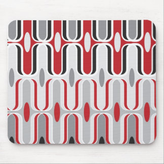 Mousepad Preto vermelho do teste padrão Funky retro do