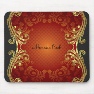 Mousepad Preto vermelho & o ouro tonificam o