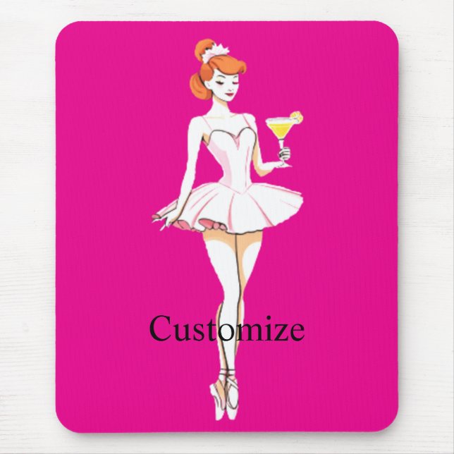 Mousepad Pretty Ballerina Posing with Martini Thunder_Cove (Frente)
