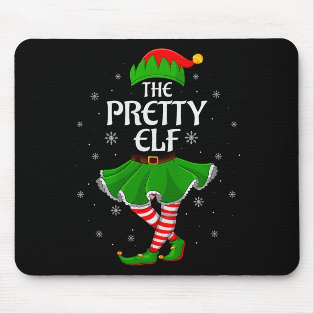 Mousepad Pretty Elf Christmas Family Girls Women Elf Squad  (Frente)
