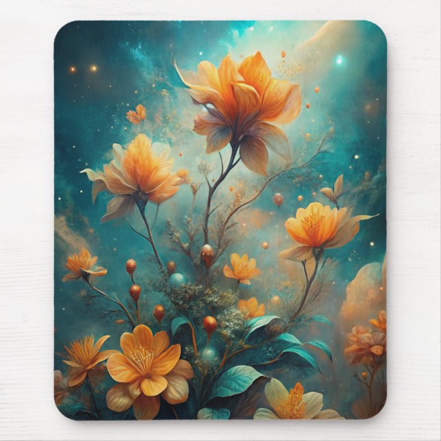Mousepad Pretty Orange Flowers  (Frente)