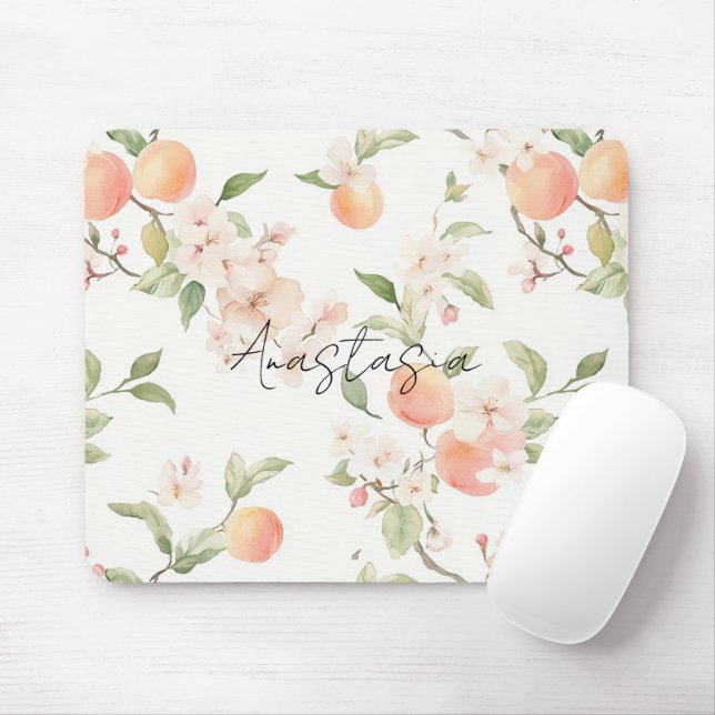 Mousepad Pretty Peaches Floral (Com mouse)