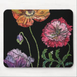 Mousepad Pretty Poppies on Black Watercolour Painting<br><div class="desc">A lovely practical gift. Designed from my original watercolour paintings.</div>