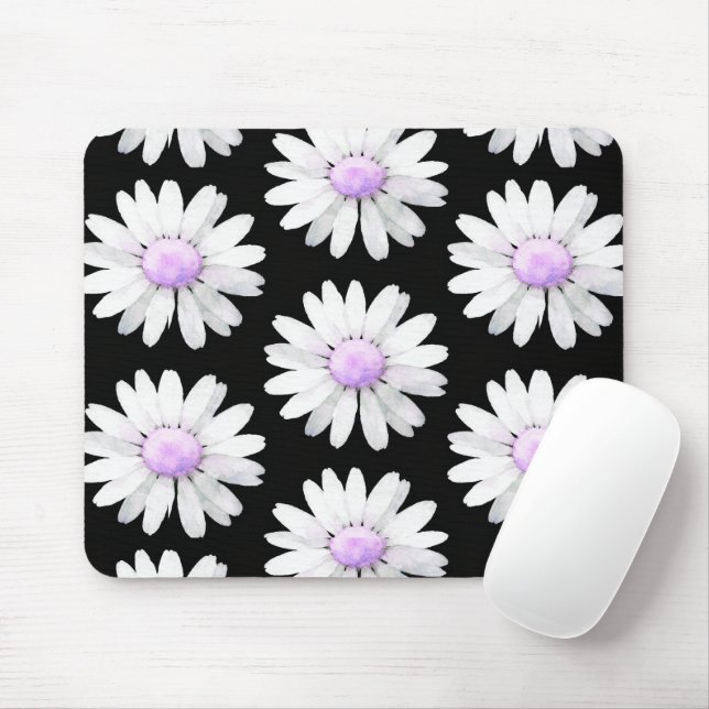 Mousepad Pretty Purple Dotted Daisy's (Com mouse)