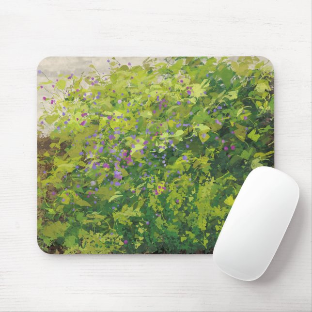 Mousepad Pretty Watercolor Floral Bush Graphic Art Painting (Com mouse)