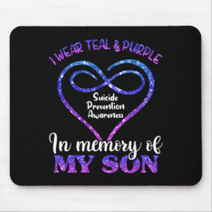 Mousepad Prevenção ao Suicídio Masculino Verde-azulado Roxo