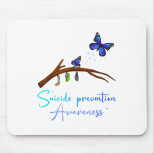 Mousepad Prevenção ao suicídio Sensibilização Borboleta Tra