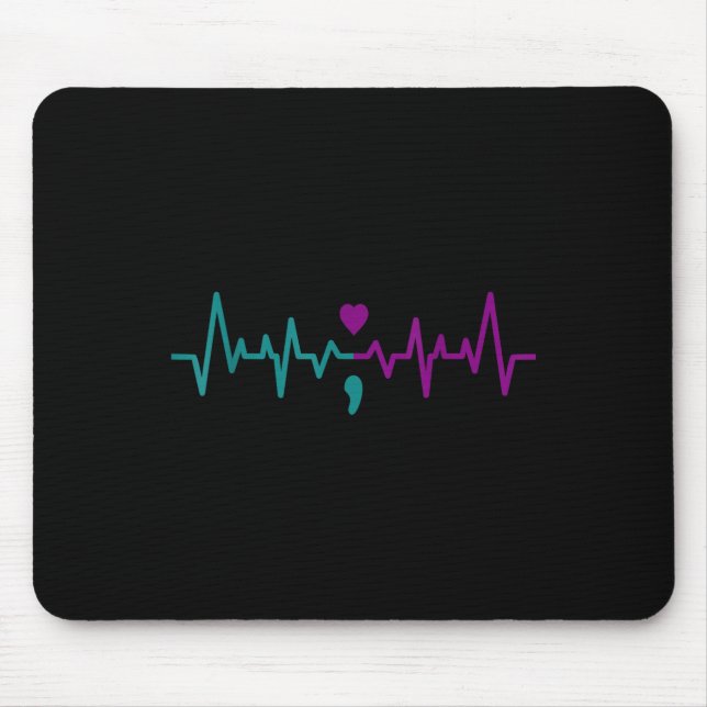 Mousepad Prevenção do Suicídio Conscientização Ponto e Vírg (Frente)