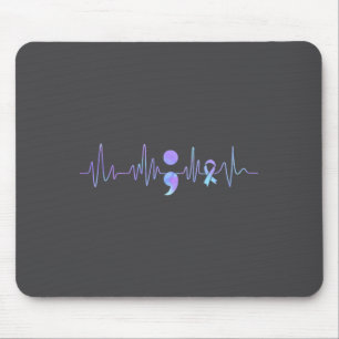 Mousepad Prevenção do Suicídio Ponto e Vírgula Batimento Ca