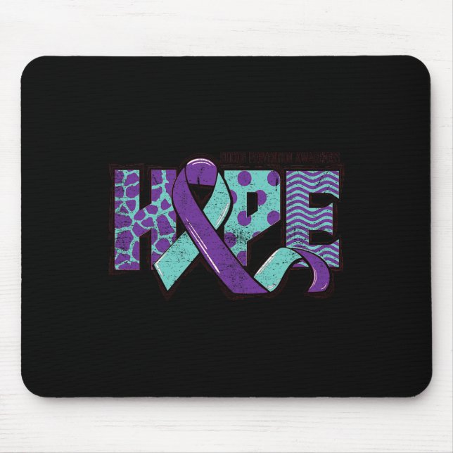 Mousepad Prevenção Suicida Sensibilização Teal E Roxo (Frente)
