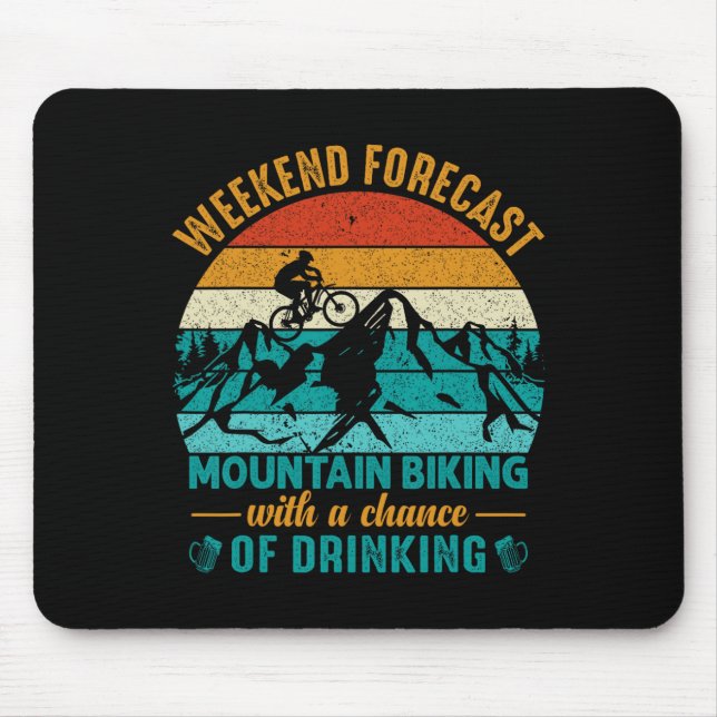 Mousepad Previsão de fim de semana Mountain Biking Com Chan (Frente)