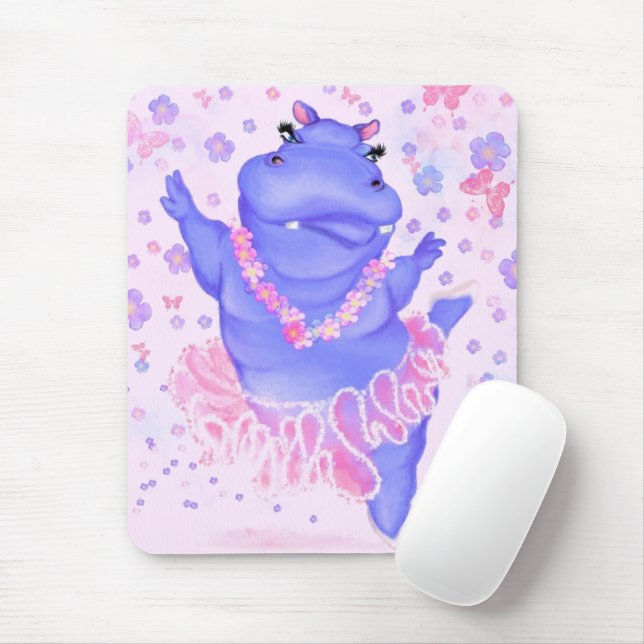 Mousepad Prima Ballerina Hippo - Adicionar a sua imagem/tex (Com mouse)