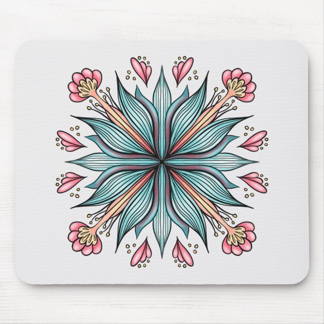 Mousepad Primavera Blooms: geométrico (Frente)