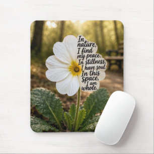 Mousepad Primavera Branca com Citação Inspiradora