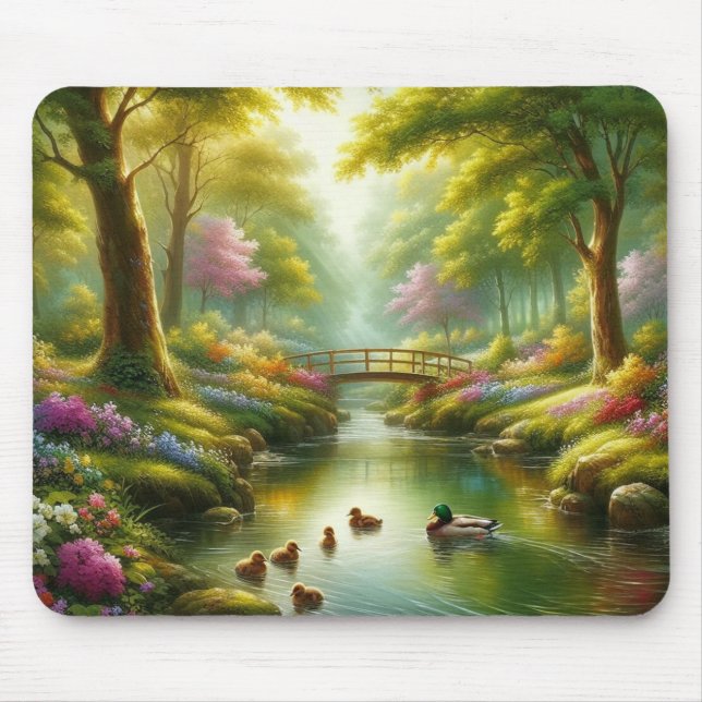 Mousepad Primavera com patos/flores (Frente)