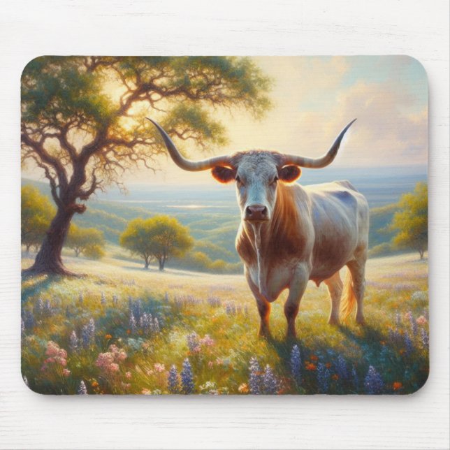 Mousepad Primavera do Texas longhorn (Frente)