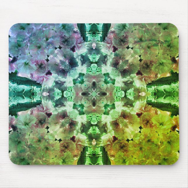 Mousepad Primavera Flor Brilhante Abstrato de Arte Floral (Frente)