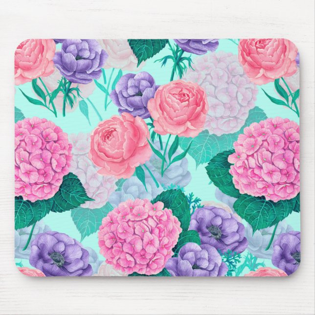 Mousepad Primavera jardim aquarela 2 (Frente)