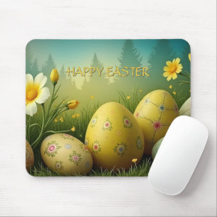 Mousepad Primavera Magia com Ovos de Páscoa num Mar de Flor
