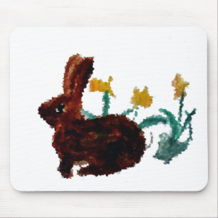 Mousepad Primavera Rabbit Daffodil Art