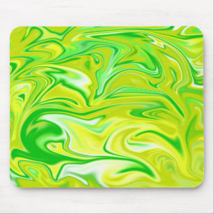 Mousepad Primavera verde amarelo marmorizado,
