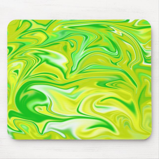 Mousepad Primavera verde amarelo marmorizado, (Frente)