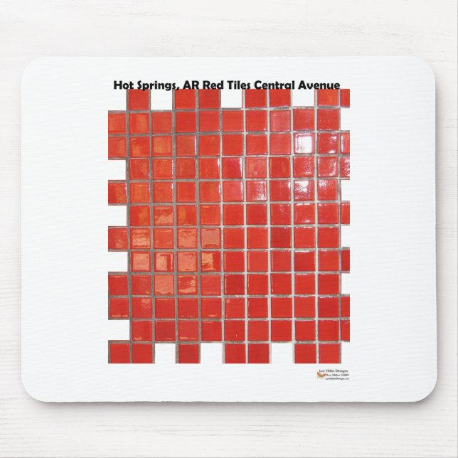 Mousepad Primaveras Quentes, Azulejos Vermelhos AR Presente (Frente)