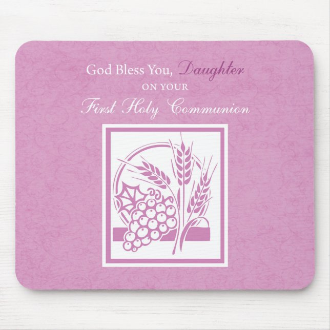 Mousepad Primeira Comunhão da Filha, Rosa (Frente)