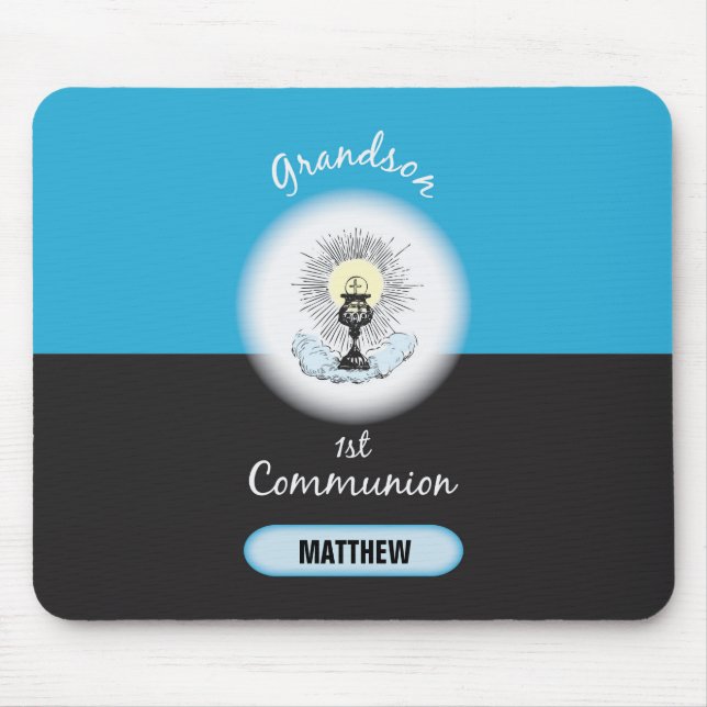 Mousepad Primeira Comunhão, Taça Azul (Frente)