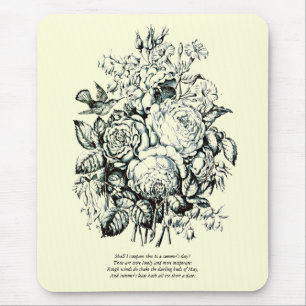 Mousepad Primeiras 4 linhas de sonnet nº 18 por Shakespeare