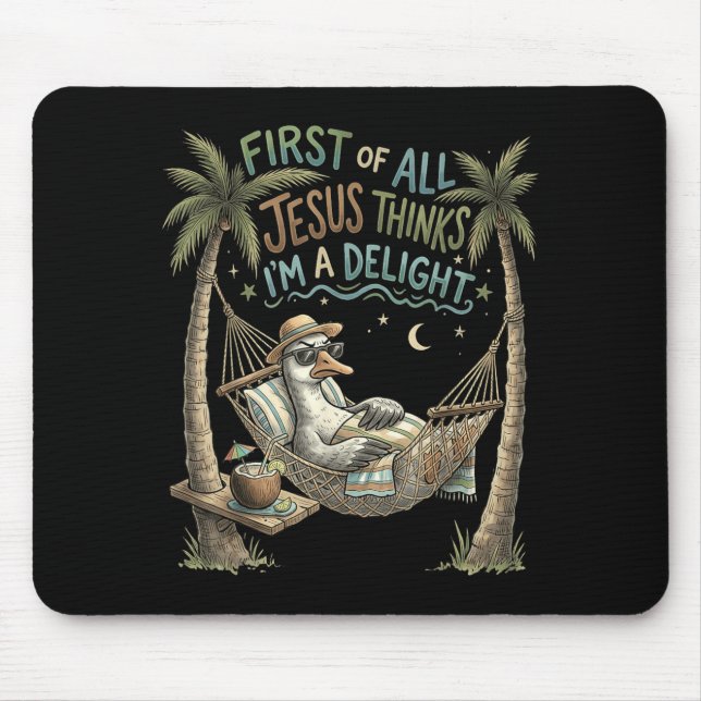 Mousepad Primeiro De Jesus Acha Um Delicioso Design De Gans (Frente)
