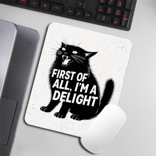 Mousepad Primeiro De Tudo Sou Um Delicioso Gato Preto Rugid