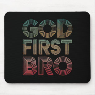 Mousepad Primeiro Deus Menino Jovem Irmão Engraçado Cristão