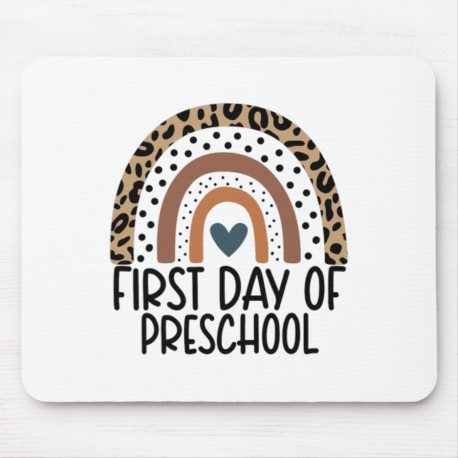 Mousepad Primeiro Dia Da Pré-Escola Professora Arco-Íris Me (Frente)