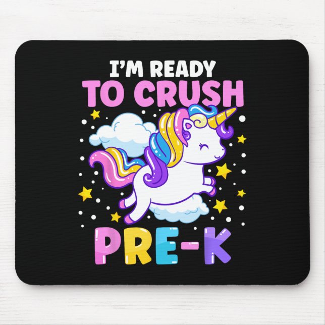 Mousepad Primeiro dia de pré-escola Estou pronto para esmag (Frente)