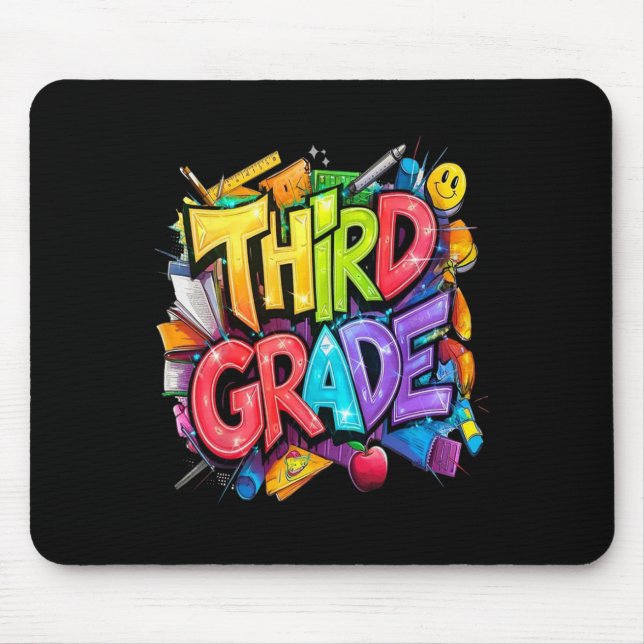 Mousepad Primeiro Dia Do Terceiro Ano Floral Bundle Para Pr (Frente)