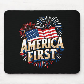 Mousepad Primeiro Na América EUA Bandeira Foguetes Patrióti