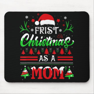 Mousepad Primeiro Natal como mãe Santa Hat Ugly Xmas