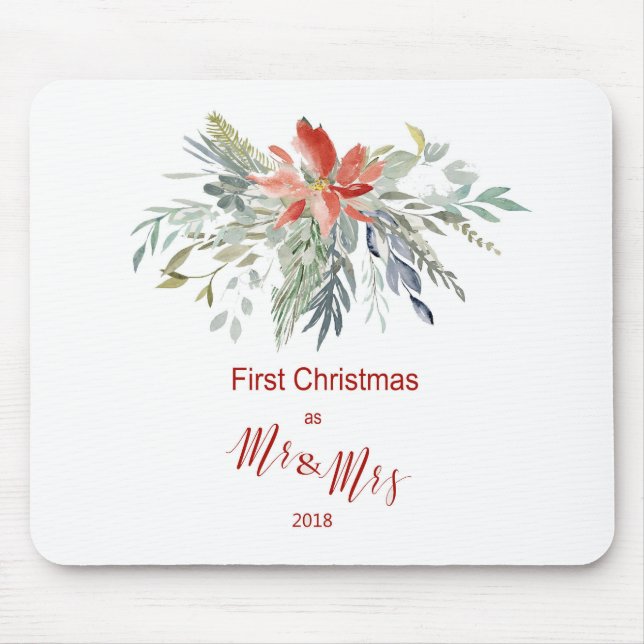 Mousepad Primeiro Natal Juntos como Sr. e Sra. (Frente)