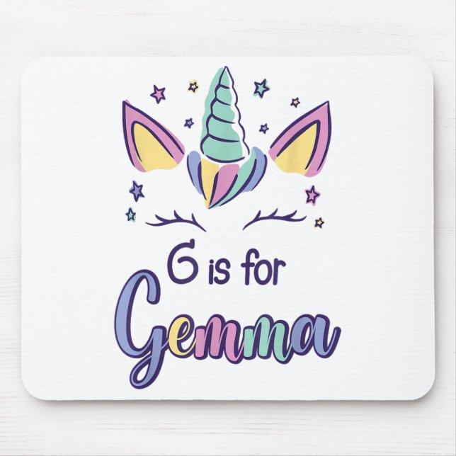 Mousepad Primeiro Nome Gemma D G É Para Gemma  (Frente)